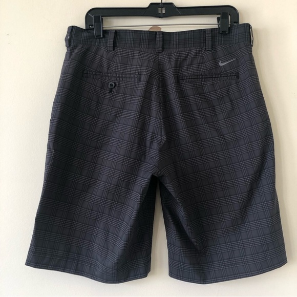 Nike Golf Men’s Dri-Fit Plaid Shorts Black and Charcoal Gray Size Medium - Picture 5 of 8
